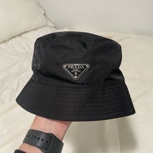 Prada black bucket hat. Size M. NWT.